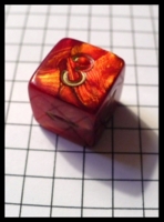 Dice : Dice - 6D - Swirl Bright Orange With Gold Numerals